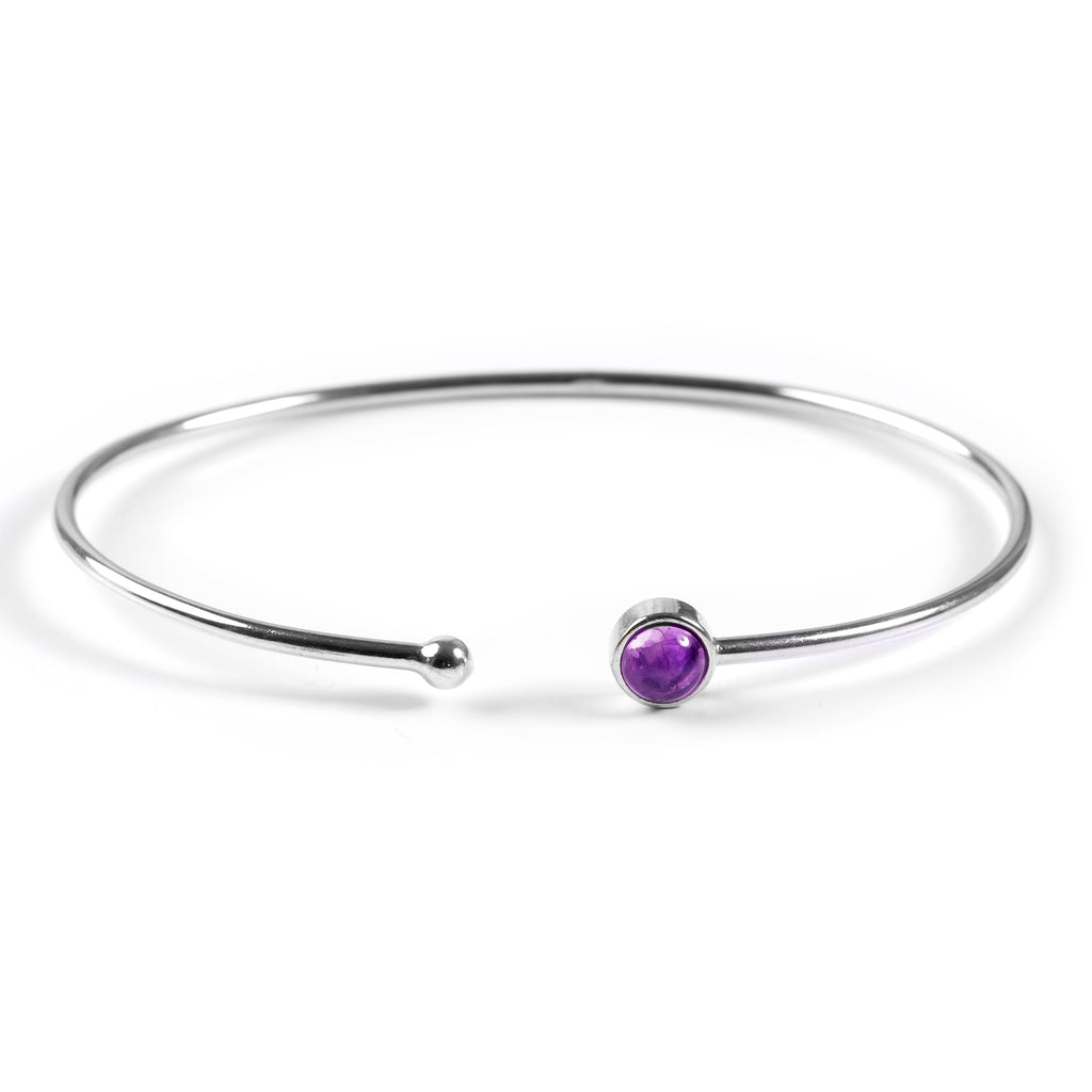 Silver Bangle | Silver Cuff Bangle | Amethyst Bangle – Henryka