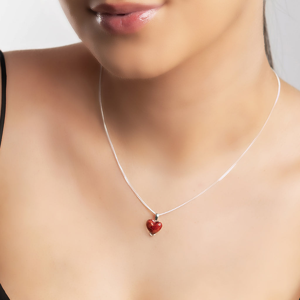 Small red sale heart necklace