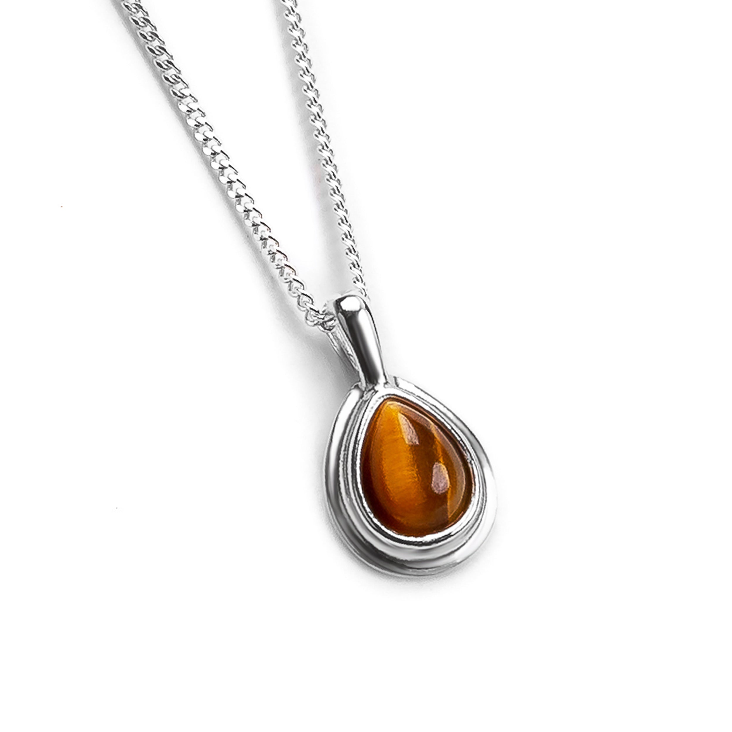 Sterling silver clearance tiger eye necklace