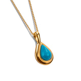 Classic Teardrop Necklace in Silver and Turquoise