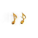 Music Note / Quaver Stud Earrings in Silver