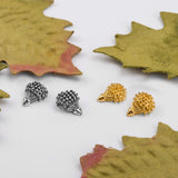Tiny Hedgehog Stud Earrings in Silver with 24ct Gold