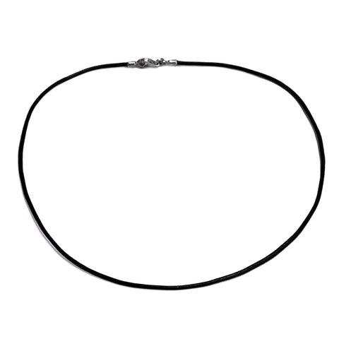 Slim Black Leather Choker Chain