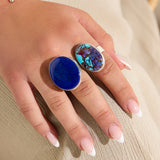 Timeless Lapis Lazuli Statement Ring - Natural Designer Gemstone