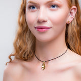 Slim Black Leather Choker Chain