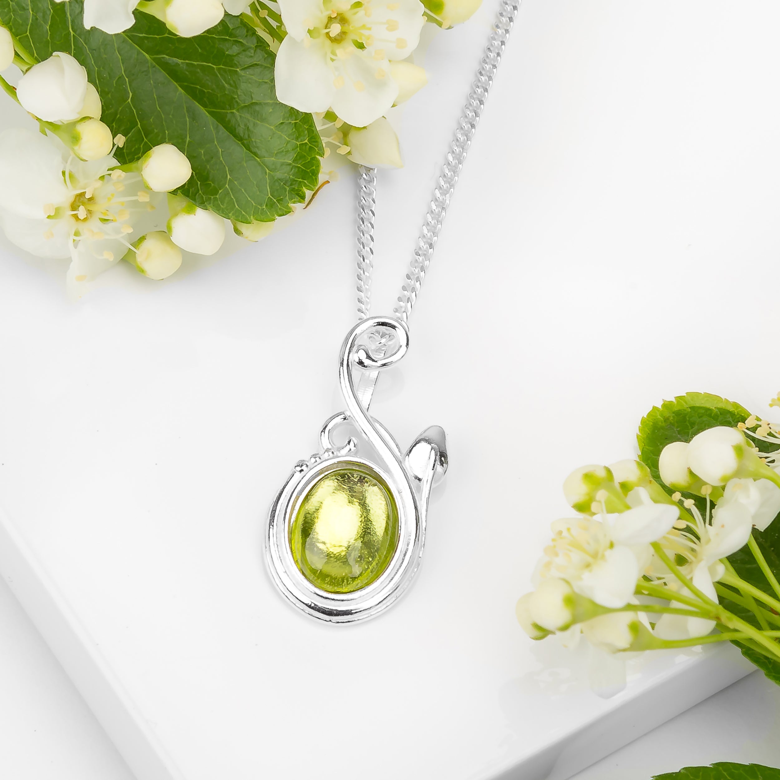 Sterling Silver buy Peridot Pendant Necklace