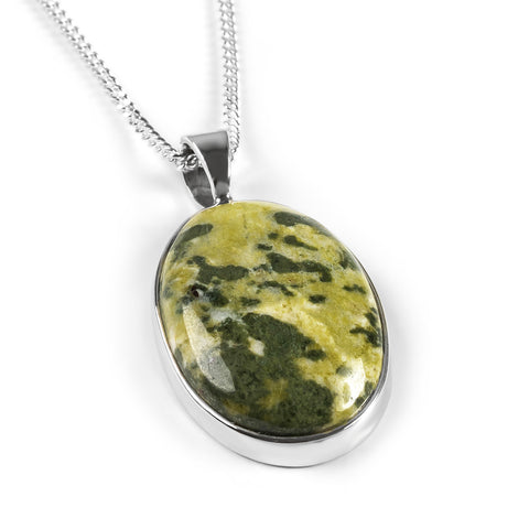 Canadian Nephrite Jade Oval Necklace - Natural Designer Gemstone