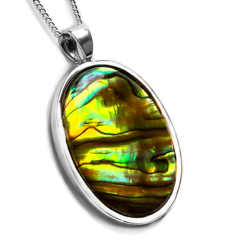 Irresistible Iridescent Abalone Shell Necklace - Natural Designer Gemstone