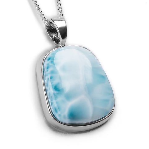 Ocean Blue Larimar Necklace - Natural Designer Gemstone