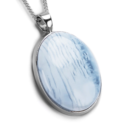Stunning OWYHEE Blue Opal Necklace - Natural Designer Gemstone