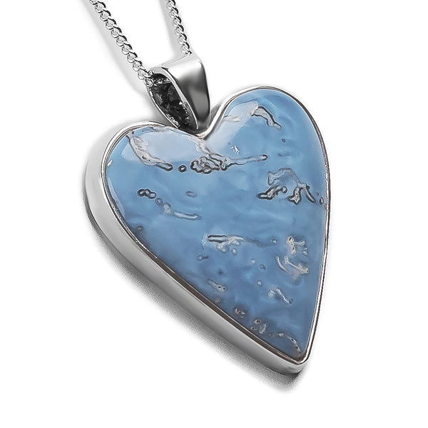 Blue Owyhee online Opal Gemstone 925 silver pendant necklace