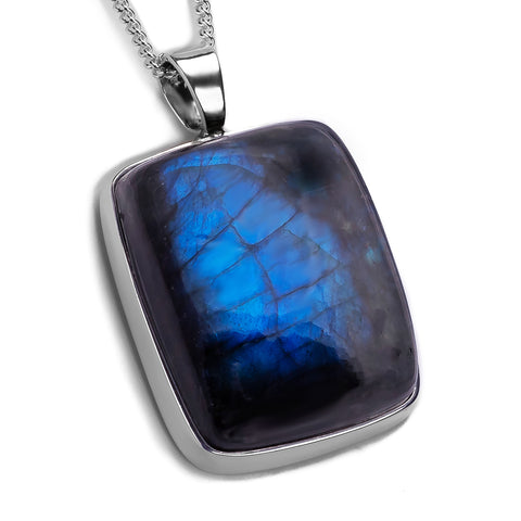 Fabulous Blue Flash Labradorite Necklace - Natural Designer Gemstone