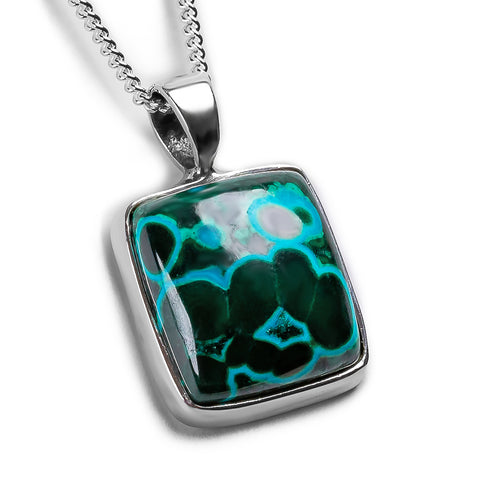 Contemporary Azurite-Malachite Necklace - Natural Designer Gemstone