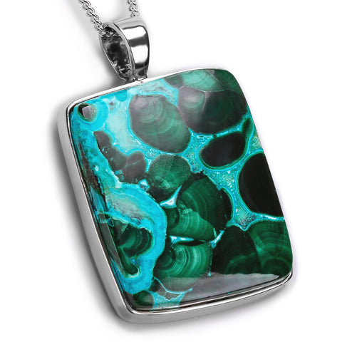 Unusual Azurite-Malachite Necklace - Natural Designer Gemstone