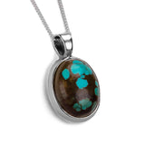 Dainty Tibetan Turquoise Necklace - Natural Designer Gemstone