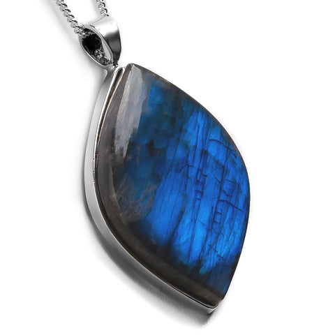 Beautiful Blue Flash Labradorite Necklace - Natural Designer Gemstone