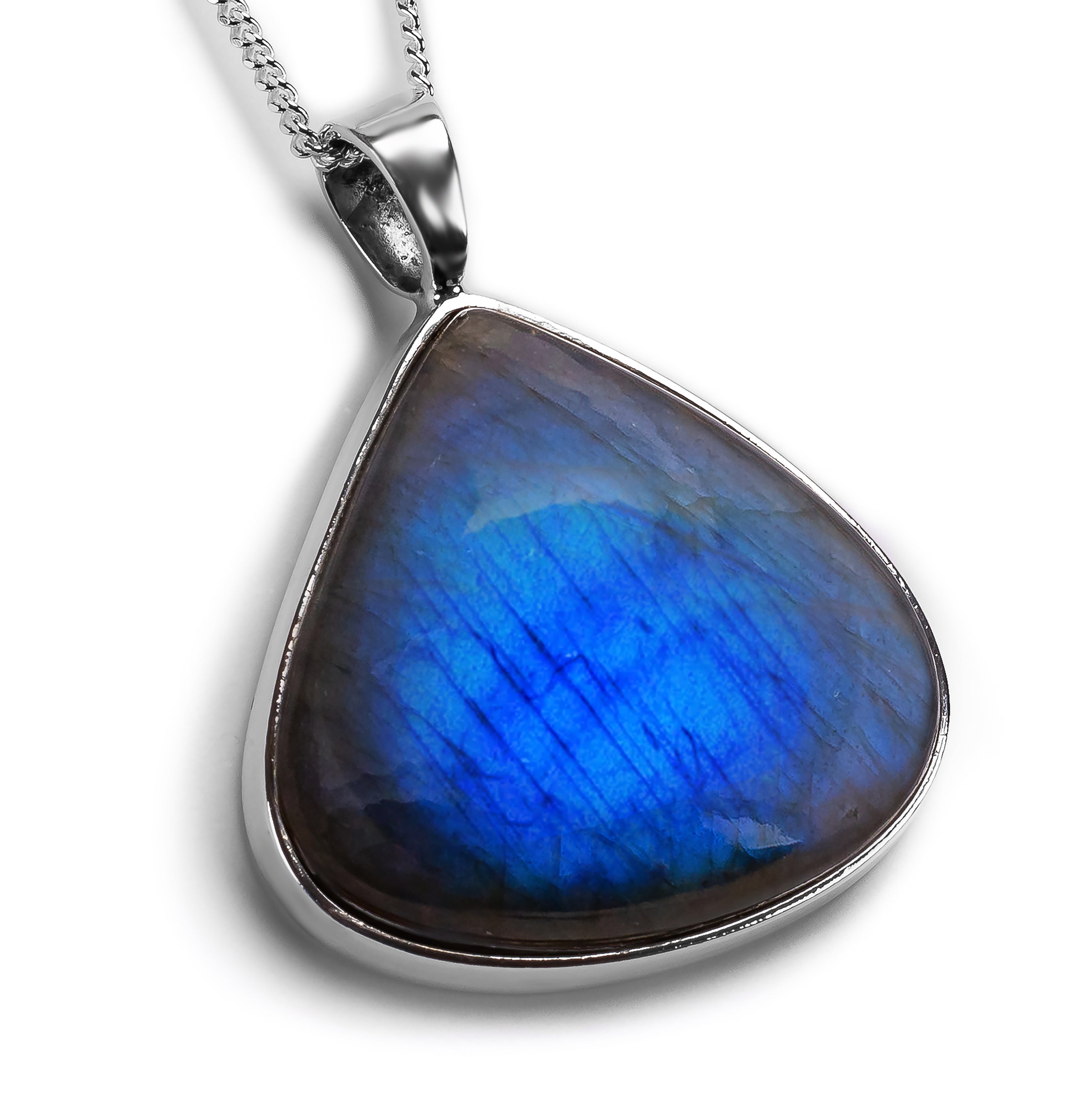 Purple Flash top Labradorite Gemstone Necklace 1456