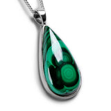 Teardrop Shape Malachite Necklace - Natural Designer Gemstone
