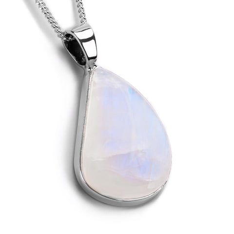 Blue Flash Moonstone Gemstone Necklace - Natural Designer Gemstone