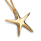 Solid Starfish Necklace in Silver with 24ct Gold