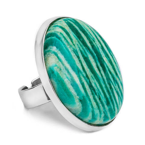 Gorgeous Amazonite Statement Ring - Natural Designer Gemstone