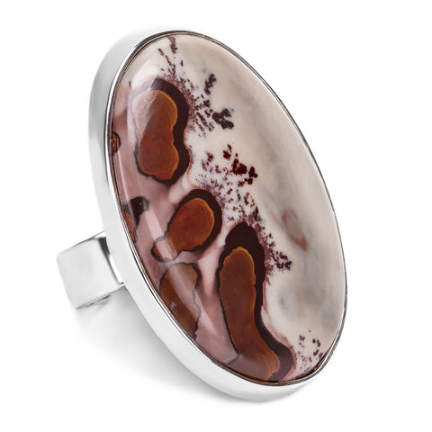 Coffee Bean Jasper Statement Ring - Natural Designer Gemstone