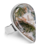 Eye-catching Moss Agate Ring - Natural Designer Gemstone