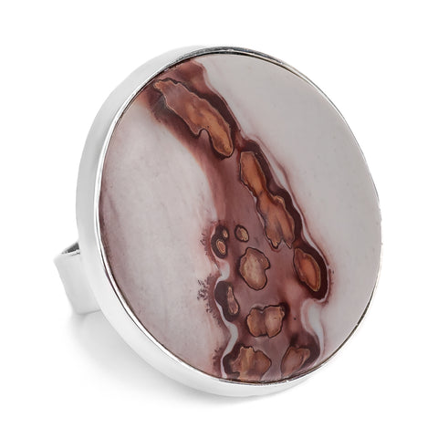 Perfectly Round Coffee Bean Jasper Ring - Natural Designer Gemstone