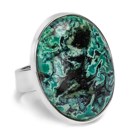 Quirky Tibetan Turquoise Statement Ring - Natural Designer Gemstone