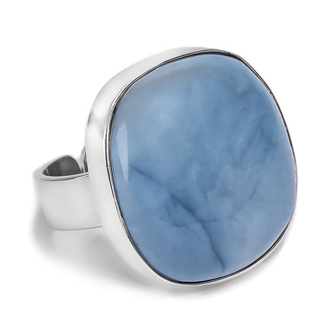 Tranquil Blue Owyhee Blue Opal Ring - Natural Designer Gemstone