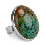 Tibetan Turquoise Adjustable Ring - Natural Designer Gemstone