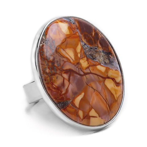 Indonesian Picasso Jasper Ring - Natural Designer Gemstone