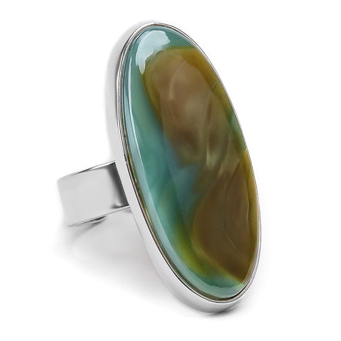 Lovely Royal Imperial Jasper Statement Ring - Natural Designer Gemstone