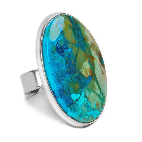 Gorgeous Shattuckite Ring - Natural Designer Gemstone