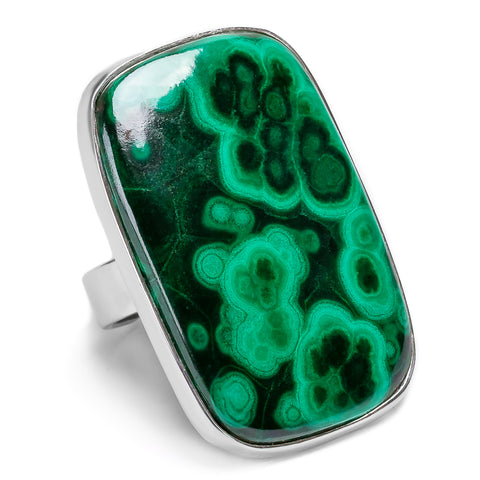 Namibian Malachite Ring - Natural Designer Gemstone