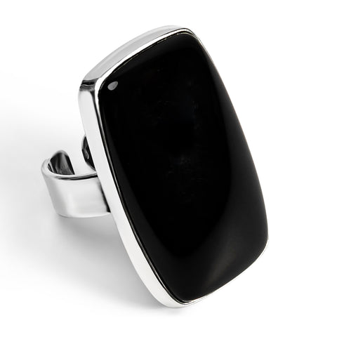 Fabulous Black Onyx Statement Ring - Natural Designer Gemstone