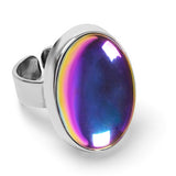 Rainbow Titanium Statement Ring - Natural Designer Gemstone