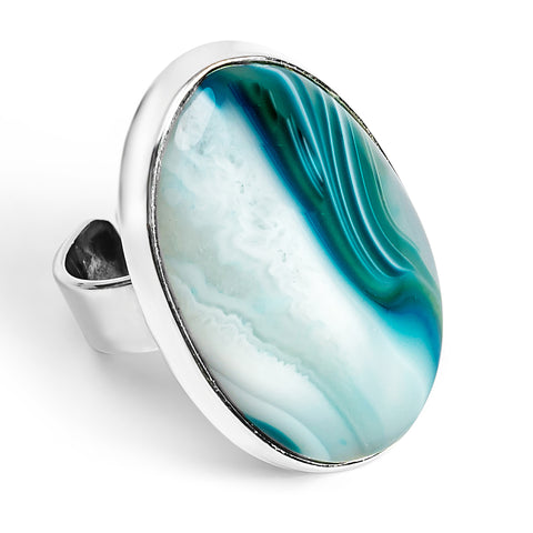 Agate Ring - Natural Designer Gemstone