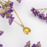 Classic Teardrop Necklace in Silver 24ct Gold & Peridot