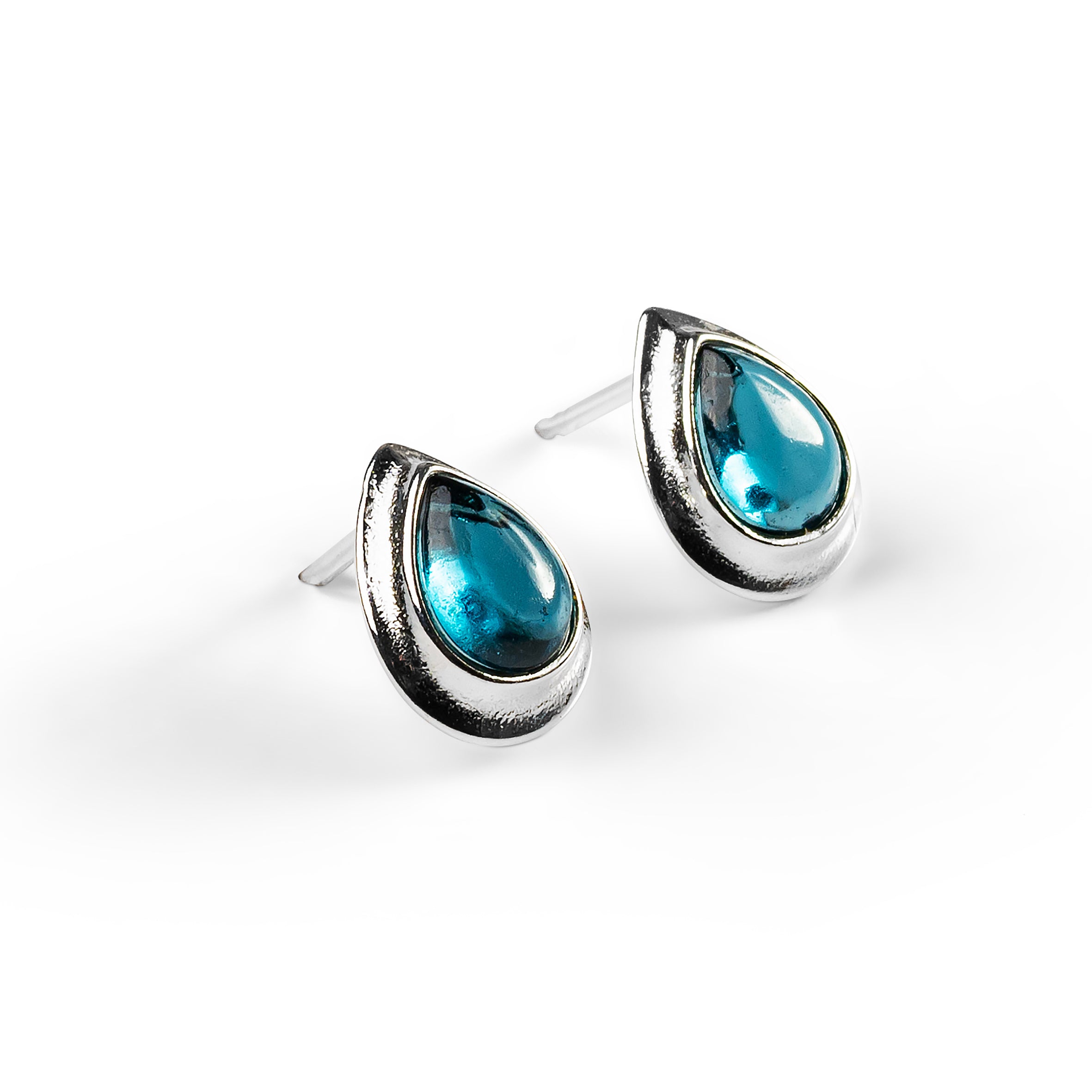 London Blue Topaz  Diamond 9ct Gold Teardrop Cluster Earrings  Ellibelle  Jewellery