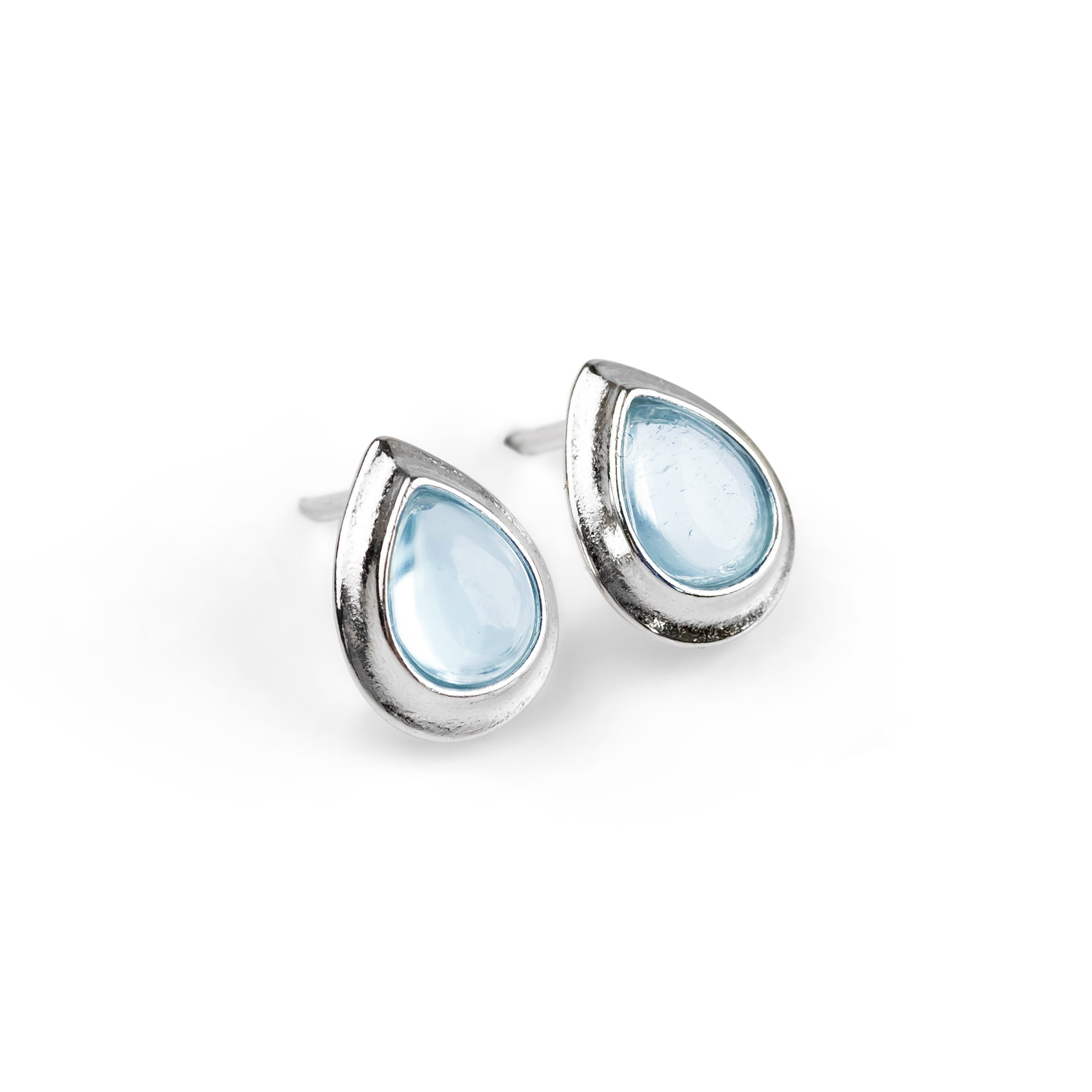 925  18K Chimera Rock Candy Teardrop Earrings in Blue Topaz with Diamonds  03ctw