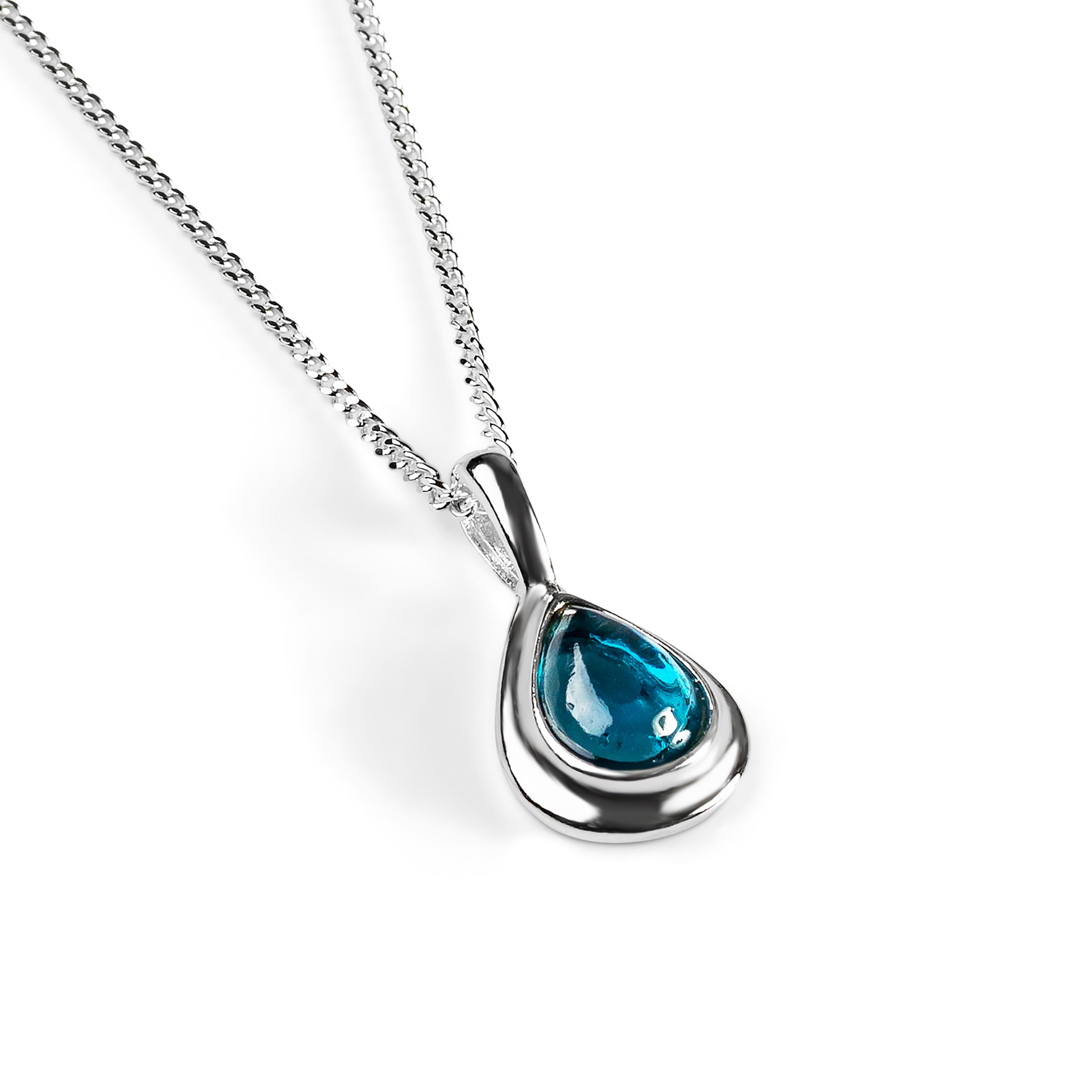 Silver blue hot sale topaz necklace