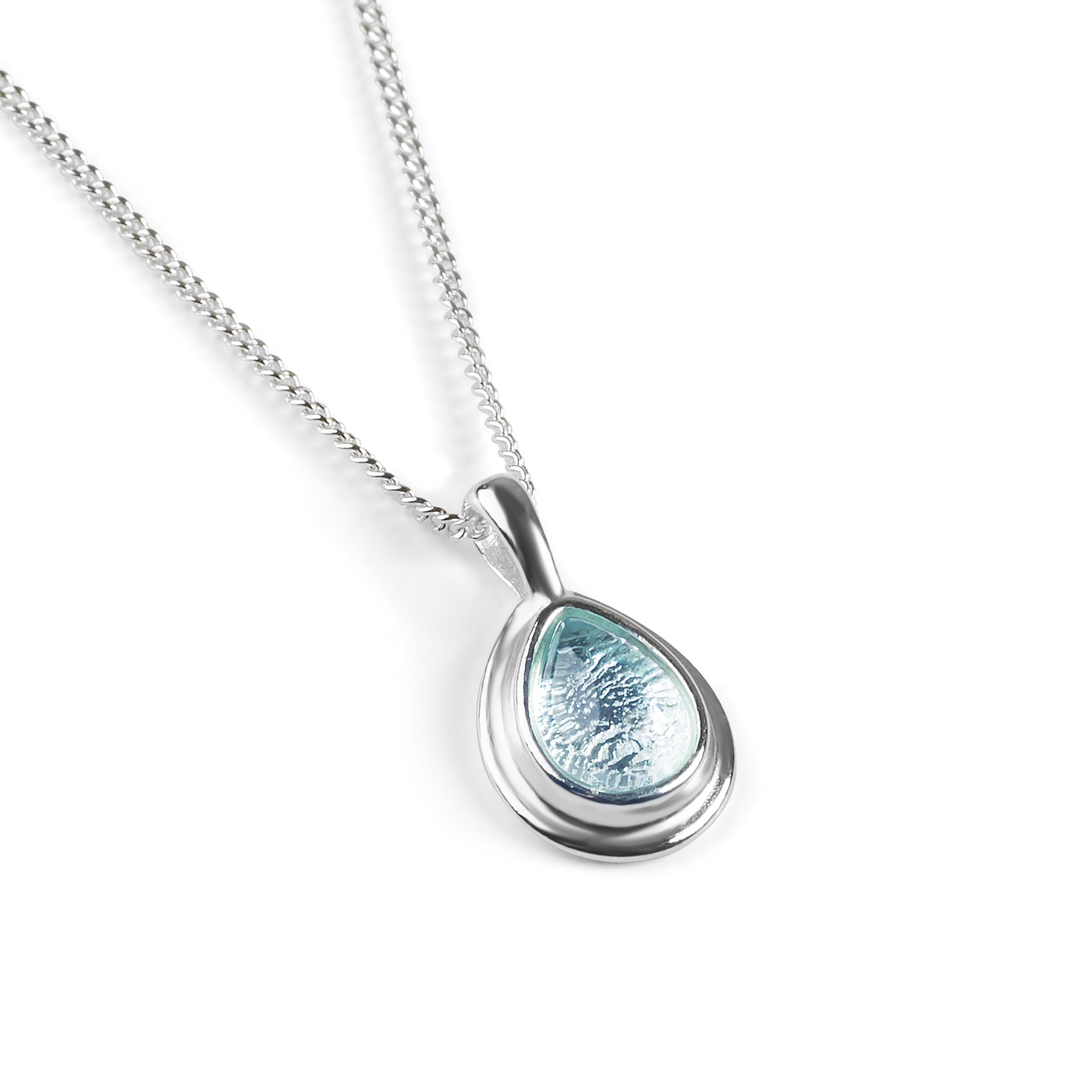 Silver Teardrop Necklace London Blue Topaz Necklace Henryka UK