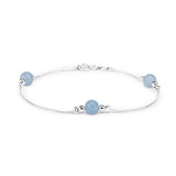 Bead Bracelet in Silver and Aquamarine