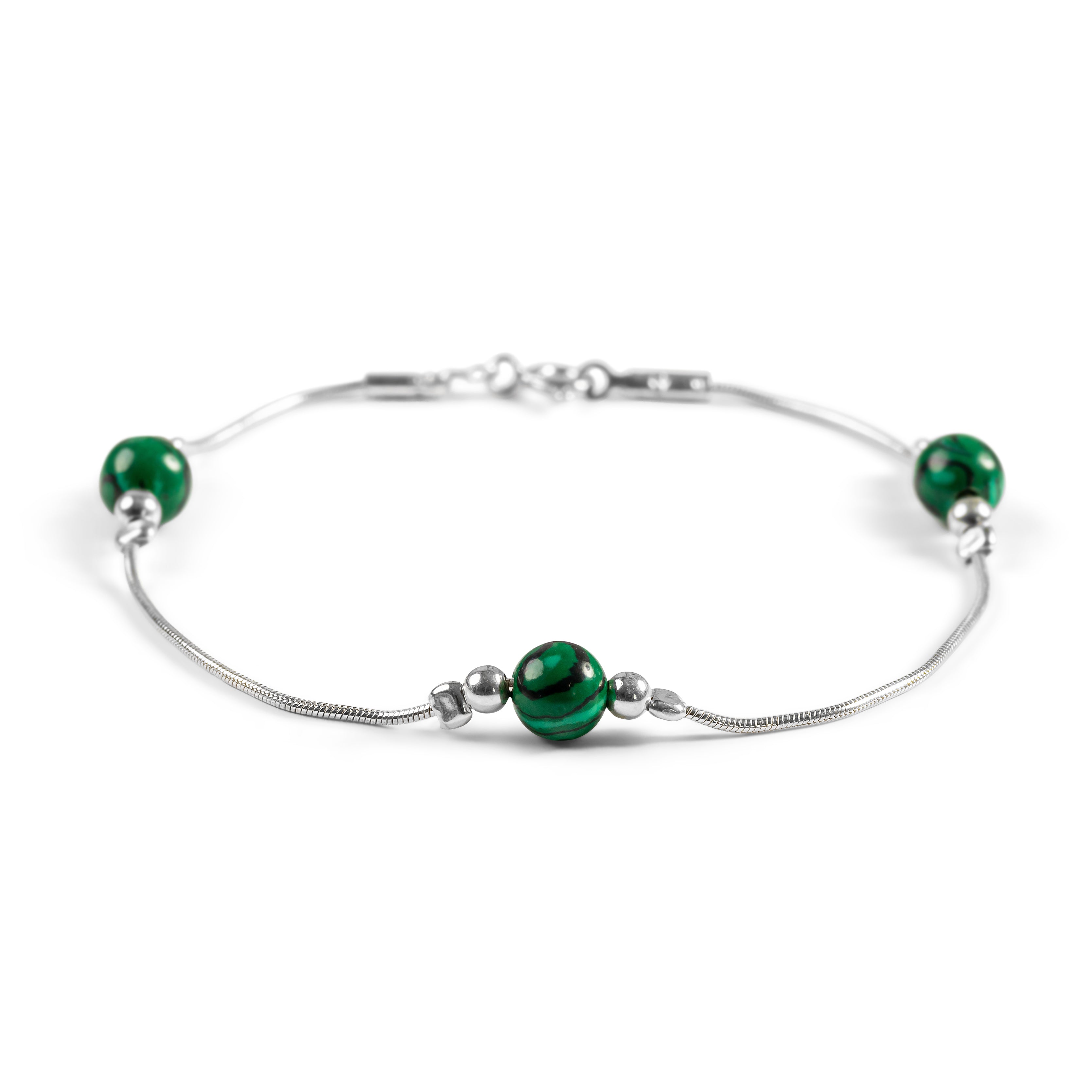 Sterling silver clearance malachite bracelet