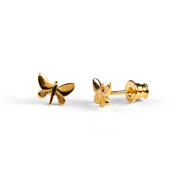 Small gold hot sale butterfly earrings