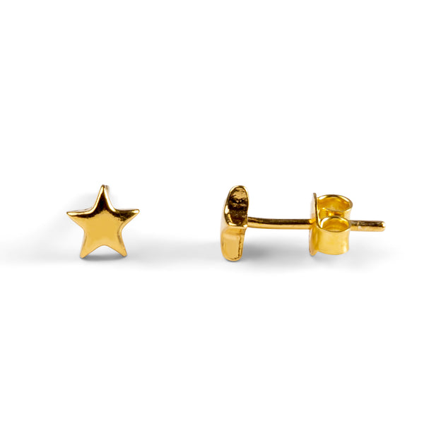 Solid gold hot sale star earrings