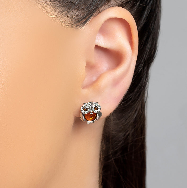 Pandora owl sale earrings