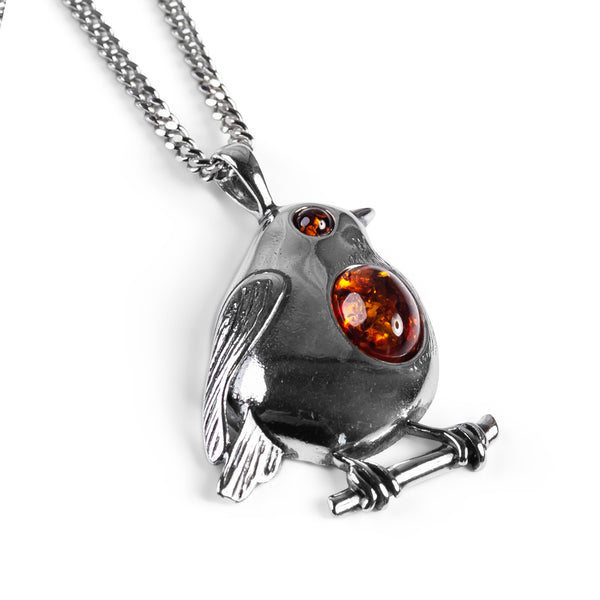 When Robins Appear Baby Robin Necklace - With Engraved Silver Heart Charm -  The Perfect Keepsake Gift
