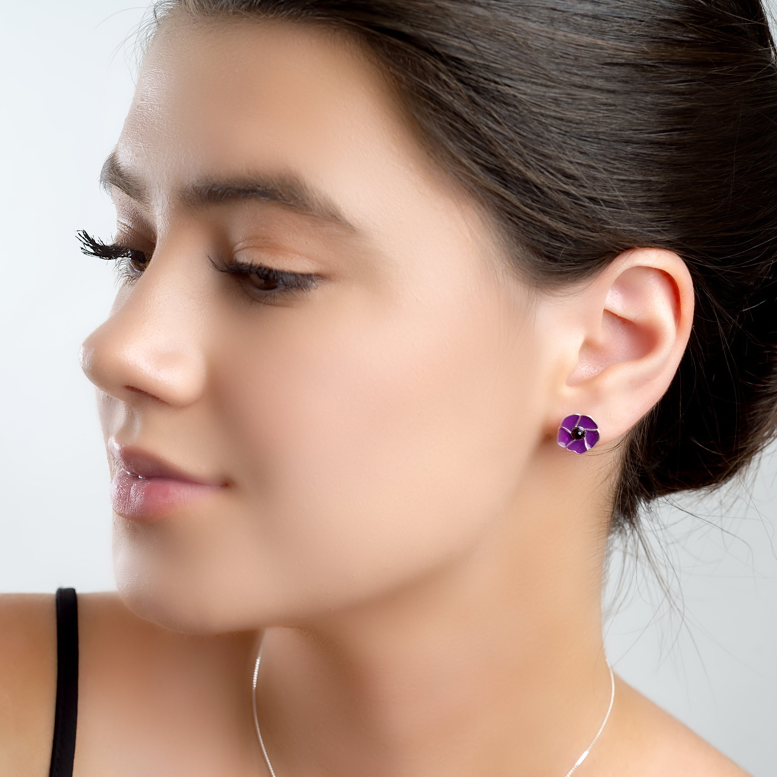 Purple stud clearance earrings